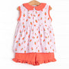 Berry Bow Ruffle Short Set, Pink