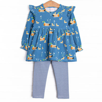 Ducks in a Row Legging Set, Blue