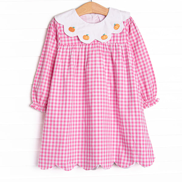 Pumpkin Patch Proper Embroidered Dress, Pink