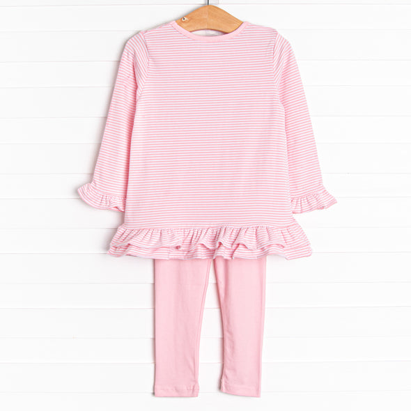 Two By Two Applique Legging Set, Pink