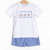 Mr. Maverick Smocked Short Set, Blue