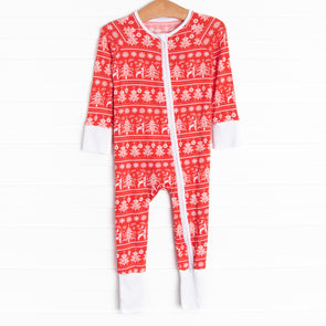 Fair Isle Favorites Bamboo Zippy Pajama, Red