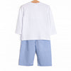 Pampered Pups Smocked Boy Pant Set, Blue