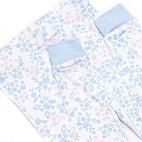 Rosette Blooms Bamboo Pajama Set, Blue