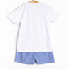 Mr. Maverick Smocked Short Set, Blue