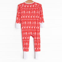 Fair Isle Favorites Bamboo Zippy Pajama, Red