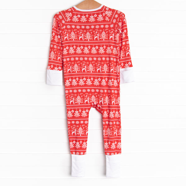 Fair Isle Favorites Bamboo Zippy Pajama, Red