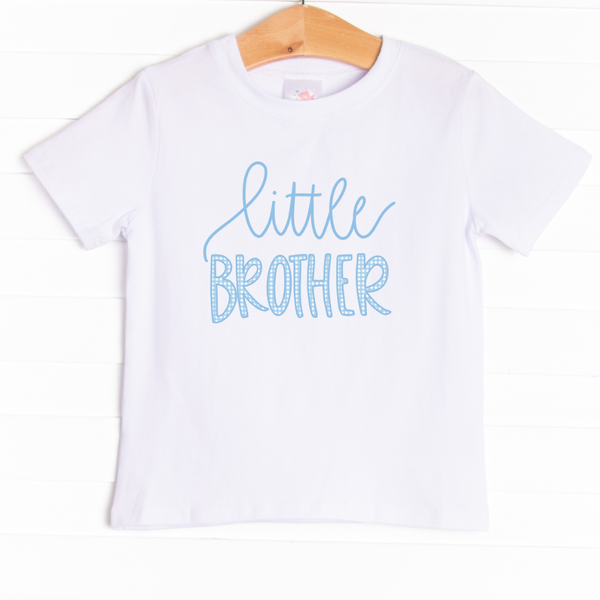 The shirt is featured in two colors; White and Heather Gray with a Little Brother graphic.