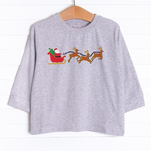 Santa's Sleigh Long Sleeve Graphic Tee