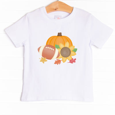 Fall Leaves and Football Graphic Tee