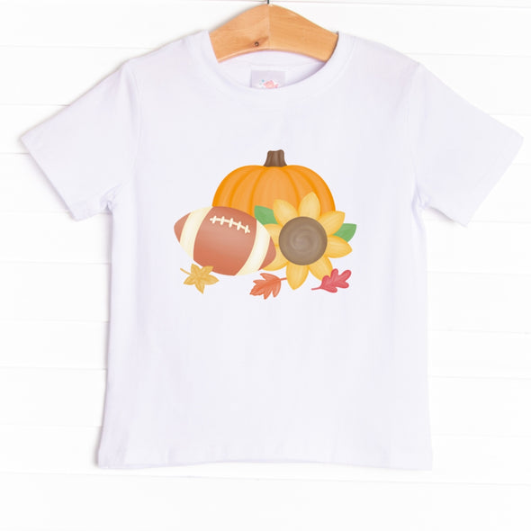 Fall Leaves and Football Graphic Tee