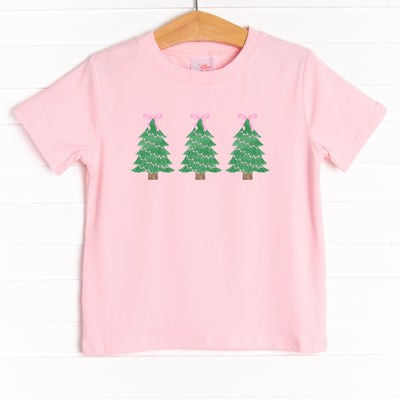 The tee is featured in four colors: Heather Gray, Soft Blue, Ballerina Pink, and White.