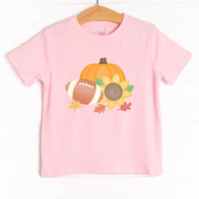 Fall Leaves and Football Graphic Tee