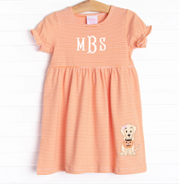 Trick or Treat Pal Applique Dress, Orange