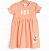 Trick or Treat Pal Applique Dress, Orange