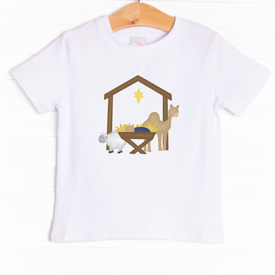 The tee is featured in four colors: Heather Gray, Soft Blue, Ballerina Pink, and White.