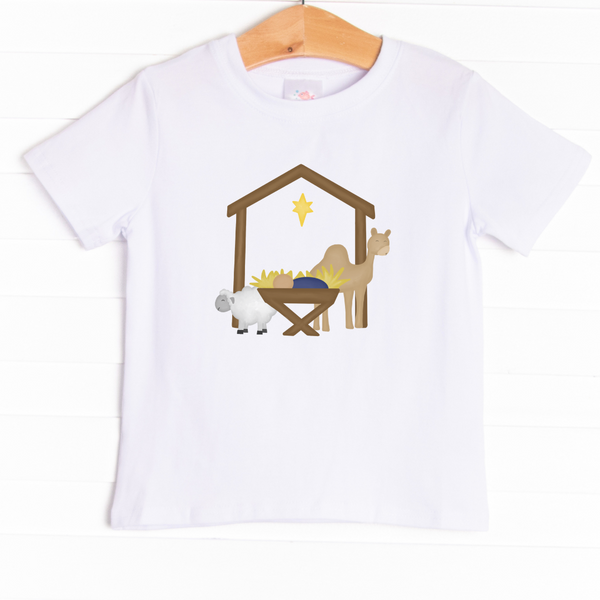 The tee is featured in four colors: Heather Gray, Soft Blue, Ballerina Pink, and White.