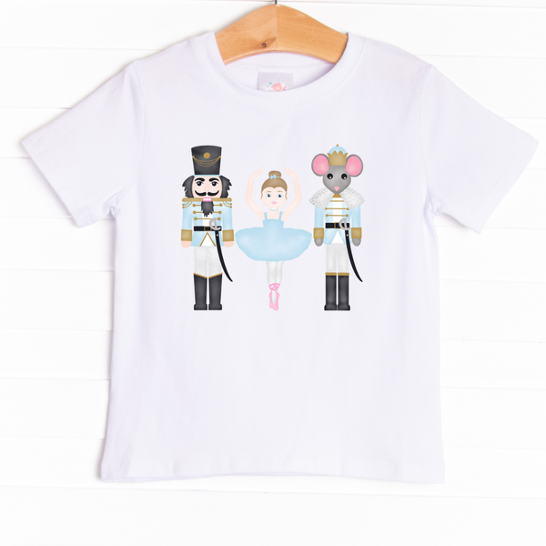  Our Holiday at the Ballet Graphic Tee features the cutest ballerina and nutcrackers graphic in the center. 