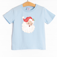 he tee is featured in four colors: Heather Gray, Soft Blue, Ballerina Pink, and White. 