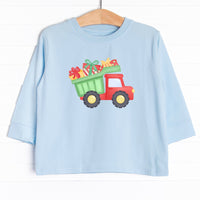 The tee is featured in six colors: Heather Gray, Soft Blue, Navy Blue, Ballerina Pink, Red, and White.