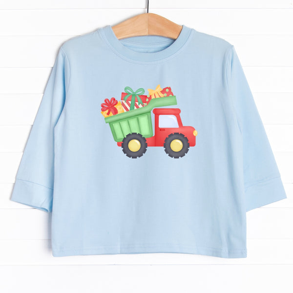 The tee is featured in six colors: Heather Gray, Soft Blue, Navy Blue, Ballerina Pink, Red, and White.