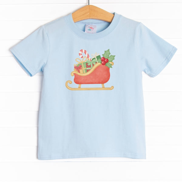  The tee is featured in four colors: Heather Gray, Soft Blue,, Ballerina Pink,, and White.