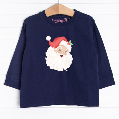 The tee is featured in six colors: Heather Gray, Soft Blue, Navy Blue, Ballerina Pink, Red, and White.
