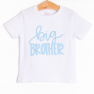 The shirt is featured in two colors; White and Heather Gray with a Big Brother graphic.