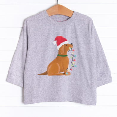 Holiday Pup Long Sleeve Graphic Tee