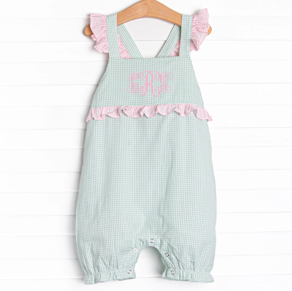 Sweet Pea Bubble Romper, Green