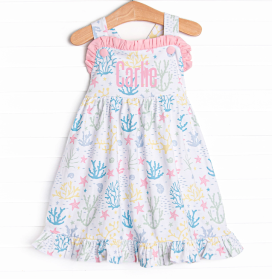 Coral Reef Florals Dress, Pink