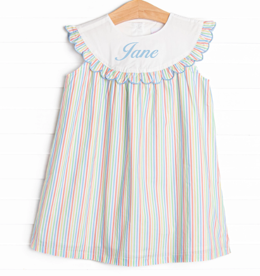 Rainbow Waves Dress, Blue
