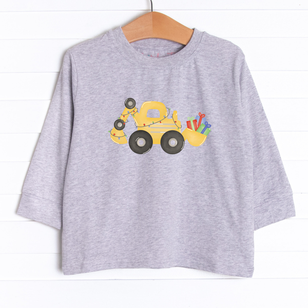 Christmas Eve Excavator Long Sleeve Graphic Tee