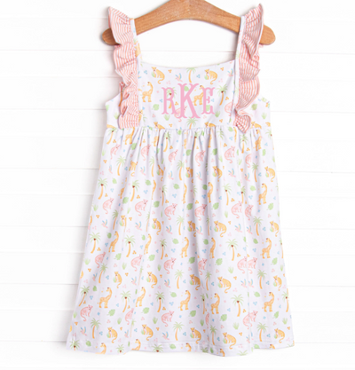 In the Jungle Ruffle Dress, Pink