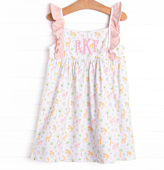 In the Jungle Ruffle Dress, Pink