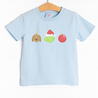  The tee is featured in four colors: Heather Gray, Soft Blue, Ballerina Pink, and White. 