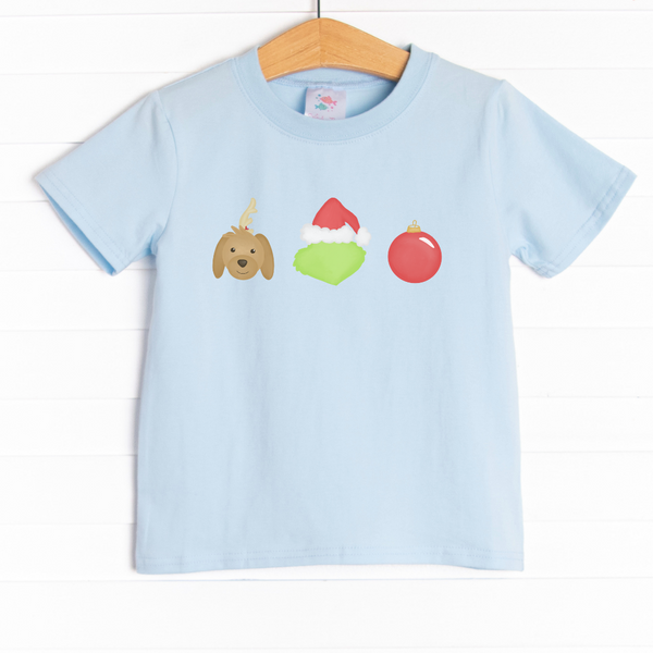  The tee is featured in four colors: Heather Gray, Soft Blue, Ballerina Pink, and White. 