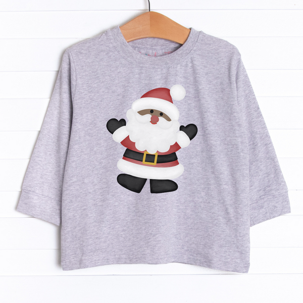 This t-shirt is featured in 4 colors: White, Ballerina Pink, Soft Blue, and Heather Gray. 