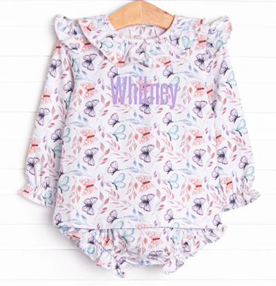 Whispering Wings Diaper Set, Purple