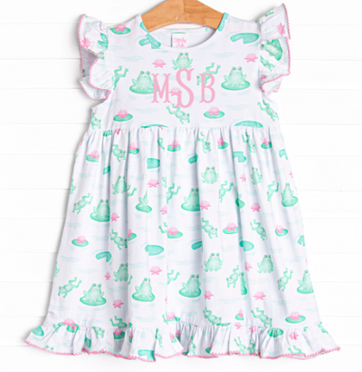Little Leap Frog Dress, Pink