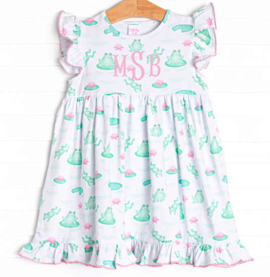 Little Leap Frog Dress, Pink