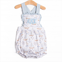 Ahoy Matey Ruffle Bubble, Blue