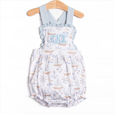 Ahoy Matey Ruffle Bubble, Blue