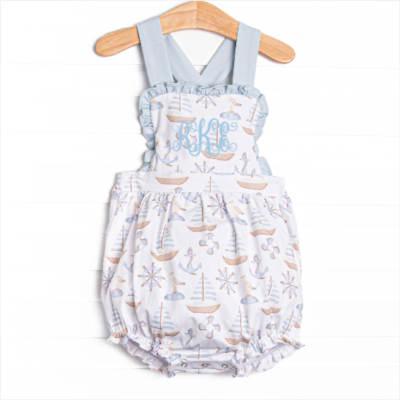 Ahoy Matey Ruffle Bubble, Blue