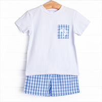 Alex Short Set, Blue Gingham