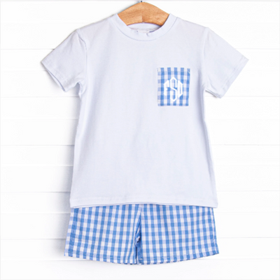 Alex Short Set, Blue Gingham