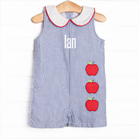 Apple Orchard Applique Jon Jon, Navy