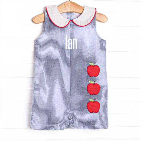 Apple Orchard Applique Jon Jon, Navy
