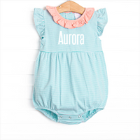 Aurora Bubble, Peach and Mint Stripe