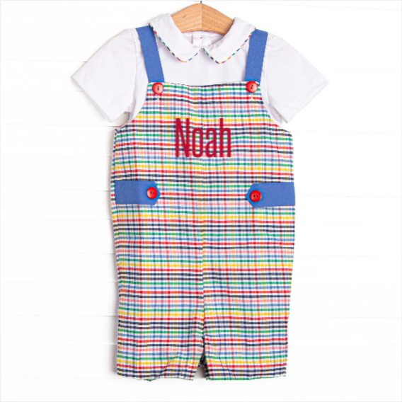Back to School Plaid Shortall, Blue
